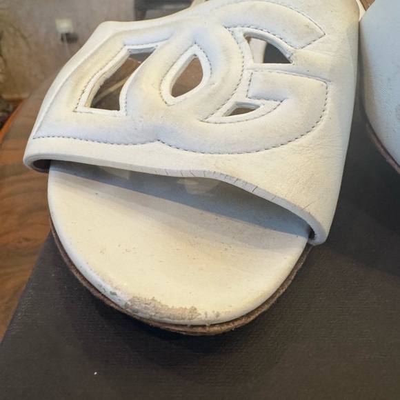 Dolce &Gabvana DG cutout logo sandals block heel Sz 39.5 USA Sz 9.5 - Picture 5 of 16